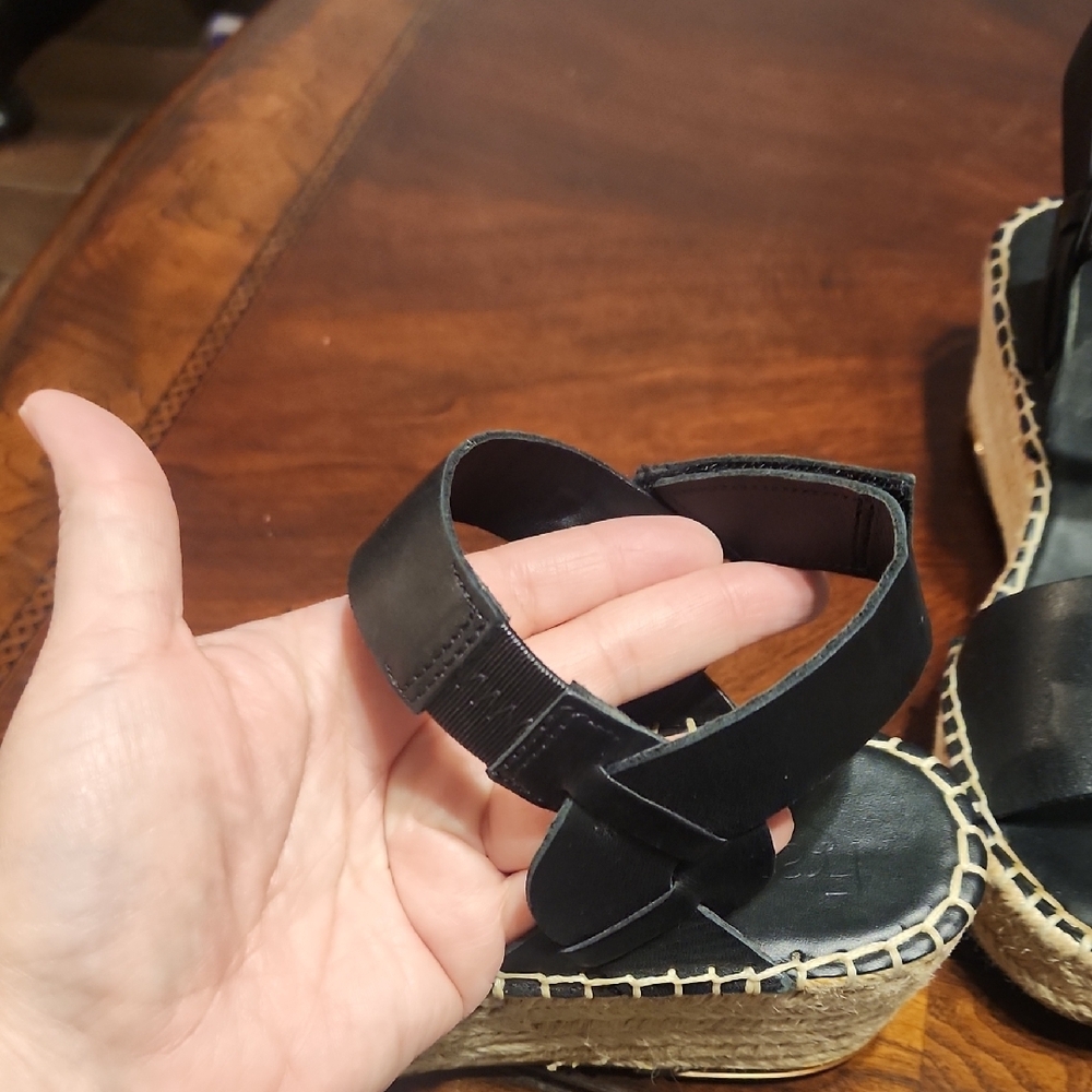 Franco Sarto Black Espadrille Wedges - Picture 6 of 10